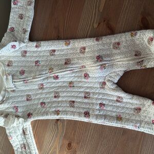 Quilted Floral Baby Onesie (3-6 M)